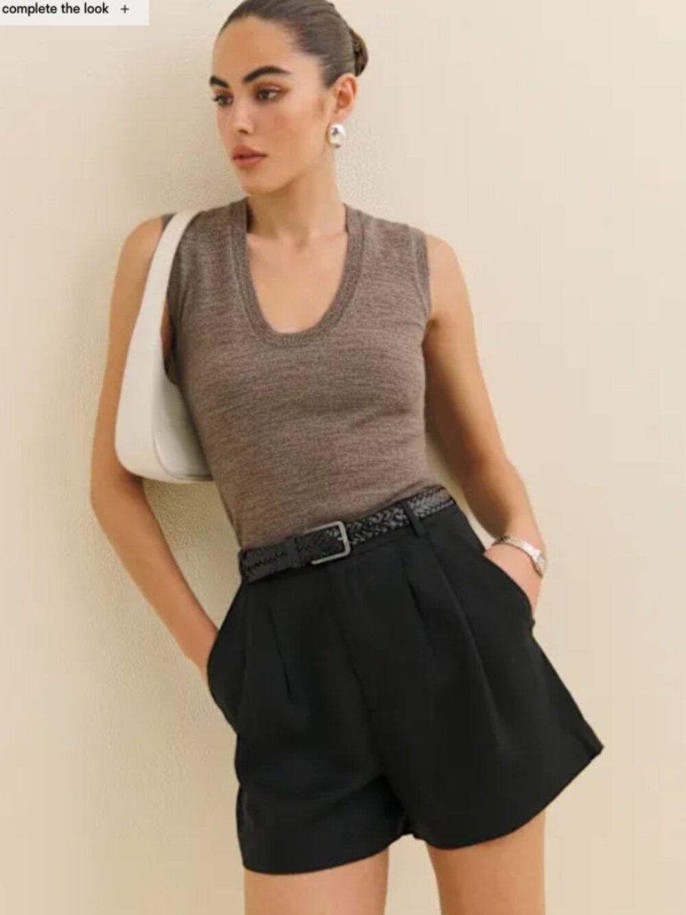 Reformation High Waisted Pleated Mason Short